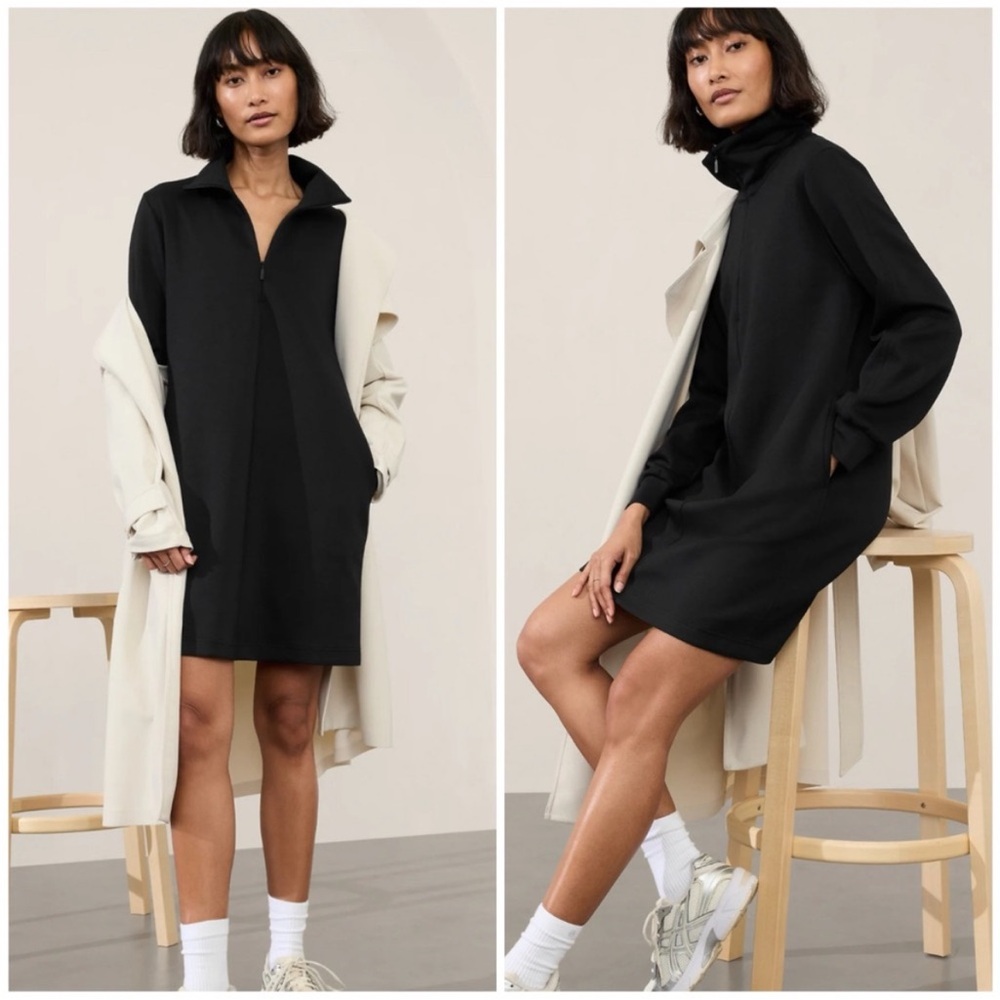 NWT Athleta Allure 1/4 zip long sleeve dress